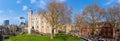 Panorama view of the inner Tower of London yard