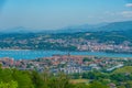 Panorama view of Irun and Hendaye towns at border between Spain Royalty Free Stock Photo