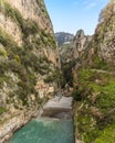 A panorama view of Italy`s only fjord at Fiordo di Furore on the Amalfi Coast, Italy Royalty Free Stock Photo