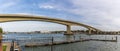 A panorama view of the Itchen Bridge in Southampton, UK Royalty Free Stock Photo