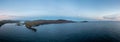 Panorama view of the Iveragh Peninsula with Valentia Island and Portmagee at sunset Royalty Free Stock Photo