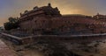 A panorama view of the Junagarh Fort in Bikaner, Rajasthan, India at sunset Royalty Free Stock Photo