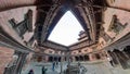 360 panorama view of Keshav Narayan Chowk in Patan Durbar Square Royalty Free Stock Photo