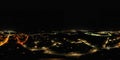 360 panorama view of Kingsdown Bridgwater Somerset England at night Royalty Free Stock Photo