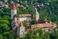 Panorama view of Krivoklat castle in Czech republic Royalty Free Stock Photo