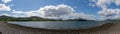 Panorama view of the Kyle of Tongue and surrounding mountains in the Scottish Highlands Royalty Free Stock Photo