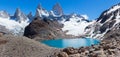 Panorama View of Laguna de los Tres and Fitz Roy, Patagonia Royalty Free Stock Photo