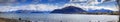 panorama view of lake wanaka one most popular traveling destination in southland new zealand Royalty Free Stock Photo