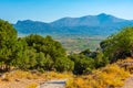 Panorama view of Lasithi plateau at Greek island Crete Royalty Free Stock Photo