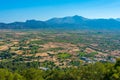 Panorama view of Lasithi plateau at Greek island Crete Royalty Free Stock Photo