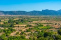 Panorama view of Lasithi plateau at Greek island Crete Royalty Free Stock Photo