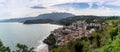 Panorama view of Lastres village on the coast of Asturias in northern Spain