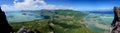 Panorama view from Le Morne Brabant mountain a UNESCO world heritage site Mauritius