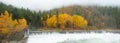Panorama view of Leavenworth in Autumn with Tumwater river Royalty Free Stock Photo