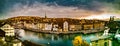 Zurich Limmat river Pano. Royalty Free Stock Photo