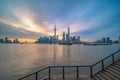 Panorama view of Lujiazui at sunrise