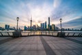 Panorama view of Lujiazui at sunrise