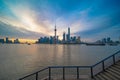 Panorama view of Lujiazui at sunrise