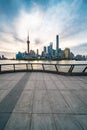 Panorama view of Lujiazui at sunrise