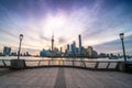 Panorama view of Lujiazui at sunrise