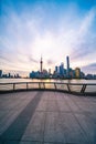 Panorama view of Lujiazui at sunrise