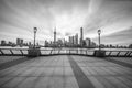 Panorama view of Lujiazui at sunrise