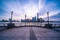 Panorama view of Lujiazui at sunrise