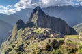 Panorama view of Machu Picchu sacred lost city of Incas in Peru Royalty Free Stock Photo