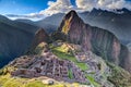 Panorama view of Machu Picchu sacred lost city of Incas in Peru Royalty Free Stock Photo