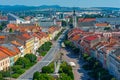 Panorama view of the main square in Presov, Slovakia Royalty Free Stock Photo
