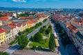 Panorama view of the main square in Presov, Slovakia Royalty Free Stock Photo