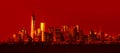 Panorama view of Manhattan skyline in NYC Royalty Free Stock Photo