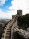 Panorama view of medieval historic moorish castle ruins fortress of Castelo dos Mouros in Sintra Lisbon Portugal Europe Royalty Free Stock Photo