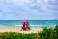 Panorama view of Miami South Beach, Florida, USA. Travel holiday ocean location concept. Royalty Free Stock Photo