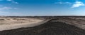 Panorama view of Moon Landscape, or Lunar Landscape near Swakopmund, Namibia Royalty Free Stock Photo