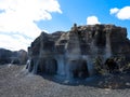 Bizzare stone formations at Stratified City, Lanzarote