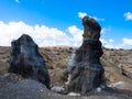 Bizzare stone formations at Stratified City, Lanzarote
