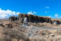 Bizzare stone formations around volcano Montana de Guenia. Stratified City, Lanzarote