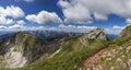 Panorama view from mountain Hochiss to Rofan mountains in Tyrol, Austria Royalty Free Stock Photo