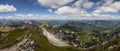 Panorama view from mountain Hochiss to Rofan mountains in Tyrol, Austria Royalty Free Stock Photo