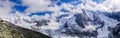 Panorama view of the mountain landscape in the Valais with Obergabelhorn and Dent Blanche Royalty Free Stock Photo