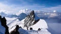 Panorama view of the mountains near the Jungfraujoch in the Swiss Alps