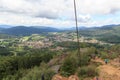 Panorama view of municipality Bodenmais seen from Silberberg mountain in Bavarian Forest, Germany