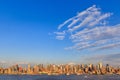 Panorama view of New York City skyline midtown Manhattan in colo