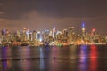 Panorama view of New York City skyline midtown Manhattan in nigh