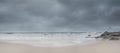 Panorama view of nice sandy beach Royalty Free Stock Photo