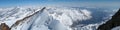 Panorama view of the the Nordend mountain peak in the Swiss Alps above Zermatt Royalty Free Stock Photo