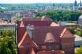 Panorama view with Odra river. Szczecin historical city with architectural layout similar to Paris Royalty Free Stock Photo