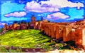 Panorama view on Old Town of Avila, Spain