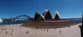 Panorama view on Opera house and Harbour bridge, Sydney, Australia and Royalty Free Stock Photo